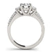 14k White Gold 3 Stone Pave Set Band Diamond Engagement Ring (1 7/8 cttw) Rings Angelucci Jewelry   