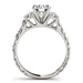 14k White Gold Antique Design 3 Stone Diamond Engagement Ring (1 3/4 cttw) Rings Angelucci Jewelry   