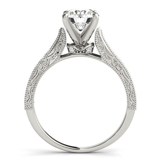 14k White Gold Antique Design Diamond Engagement Ring (1 5/8 cttw) Rings Angelucci Jewelry   