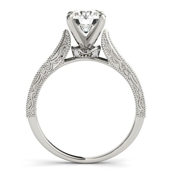 14k White Gold Antique Design Diamond Engagement Ring (1 5/8 cttw) Rings Angelucci Jewelry   