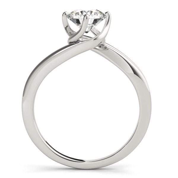 14k White Gold Bypass Style Solitaire Round Diamond Engagement Ring (1 cttw) Rings Angelucci Jewelry   