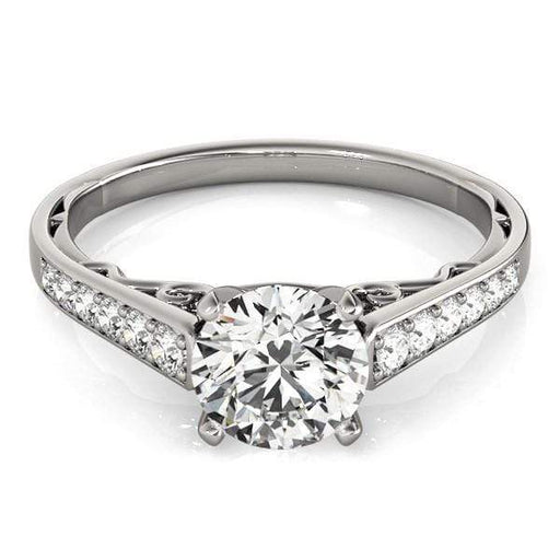 14k White Gold Cathedral Design Diamond Engagement Ring (1 1/4 cttw) Rings Angelucci Jewelry   