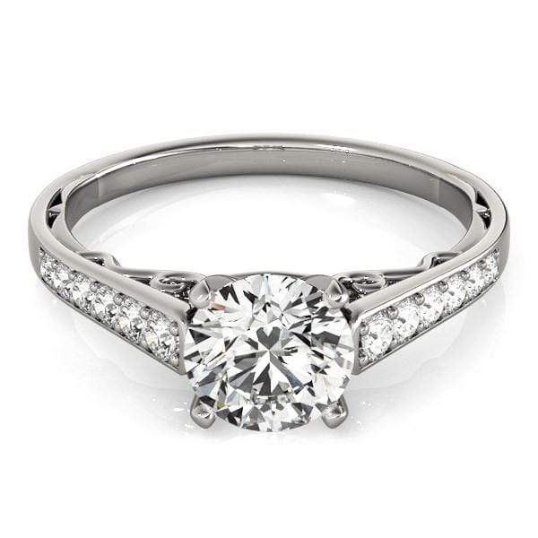 14k White Gold Cathedral Design Diamond Engagement Ring (1 1/4 cttw) Rings Angelucci Jewelry   