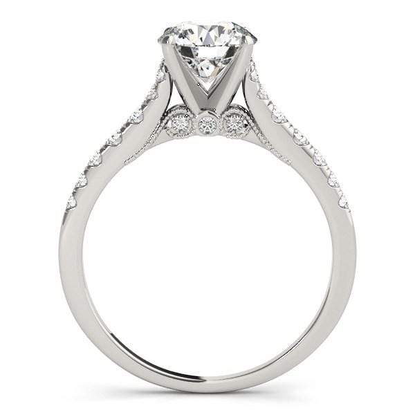 14k White Gold Diamond Engagement Ring With Single Row Band (1 3/4 cttw) Rings Angelucci Jewelry   