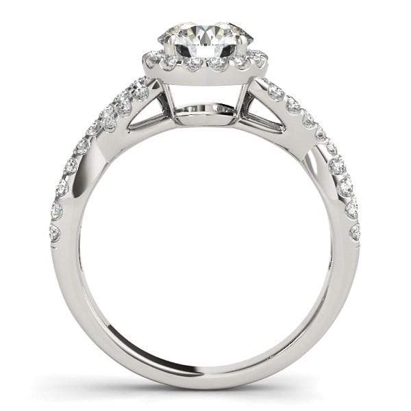 14k White Gold Entwined Split Shank Diamond Engagement Ring (1 1/2 cttw) Rings Angelucci Jewelry   